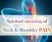 Illustration of a person experiencing neck and shoulder pain with highlighted areas, representing the spiritual and emotional meaning of physical discomfort.